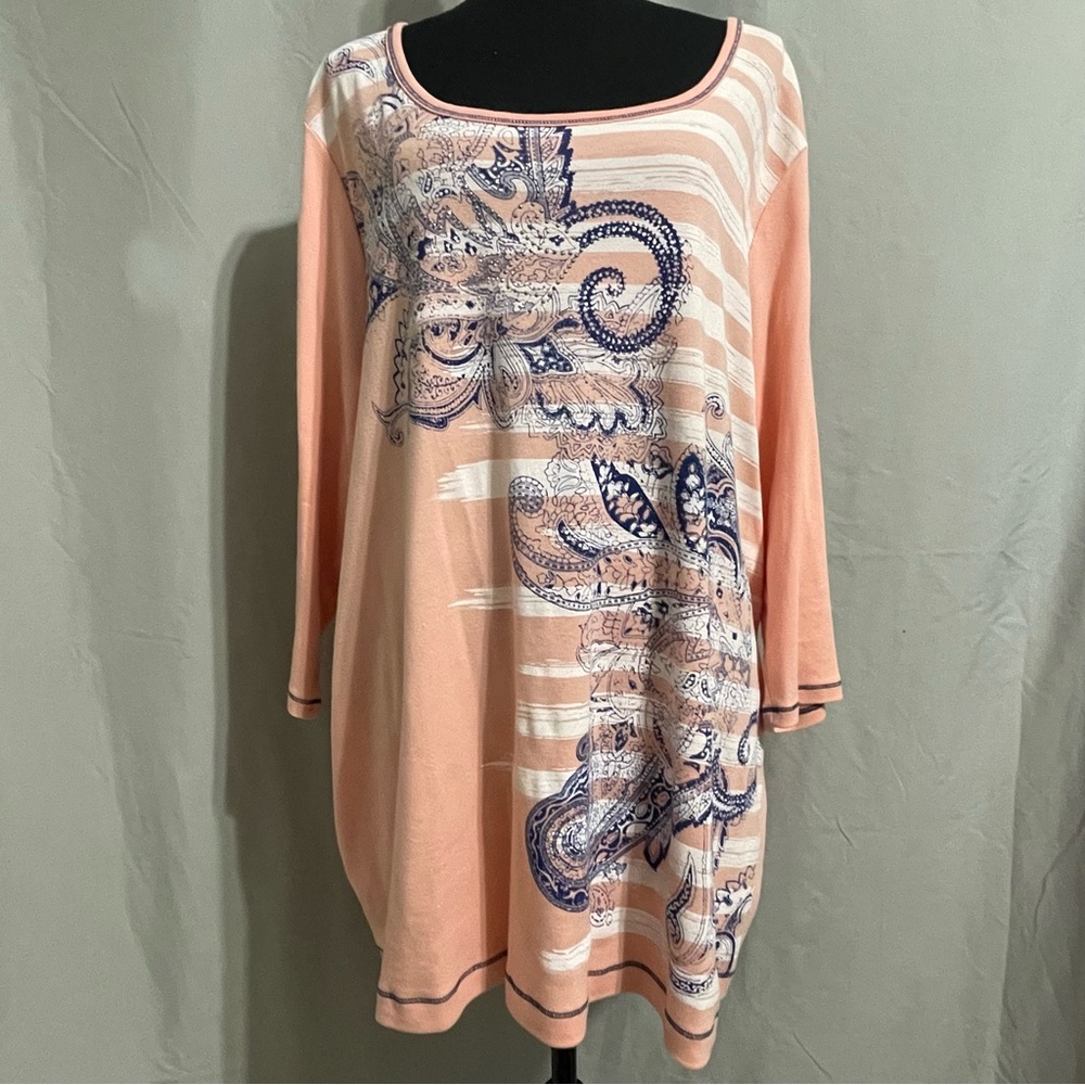 CJ Banks 3/4 length sleeve top. Size 3X